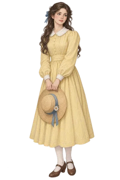 麦わら帽子を手にした少女