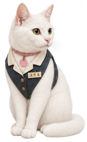 案内のそばに静かに座るほたる