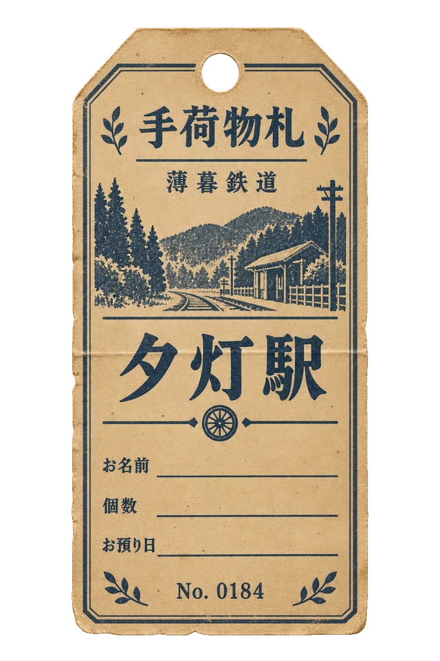 薄暮鉄道の手荷物札の昭和レトロな紙もの素材